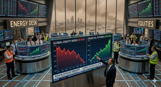 글로벌 증시 하락과 에너지 기업 주가 상승 지표