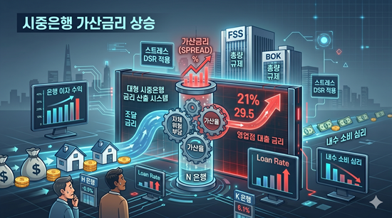 시중은행 가산금리 상승