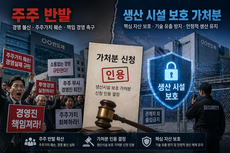 주주 반발과 생산 시설 보호 가처분